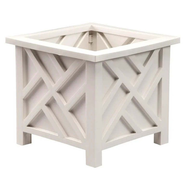 Chippendale 14.75" sq. x 13.25" H Planter Box - White - Walmart.com | Walmart (US)