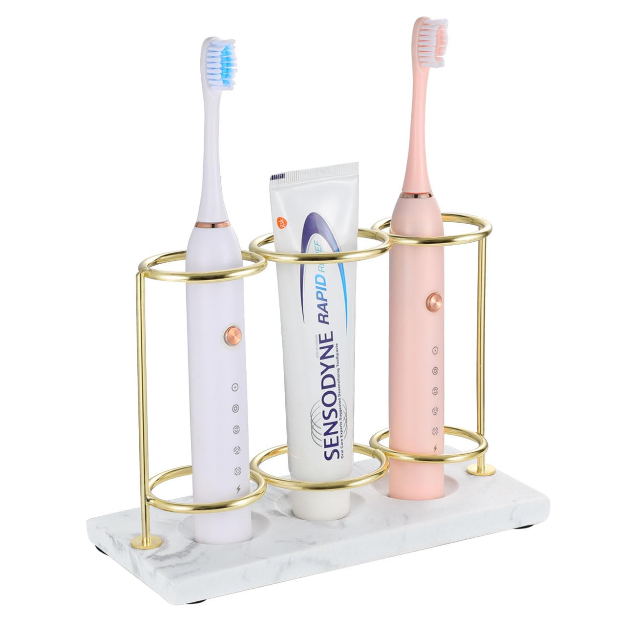 Emibele Electric Toothbrush Holder, 3 Slots 2-Layer Resin Electric Toothbrush Holder Bathroom Too... | Amazon (US)