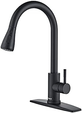 FORIOUS Black Kitchen Faucets with Pull Down Sprayer, Kitchen Sink Faucet with Pull Out Sprayer, ... | Amazon (US)