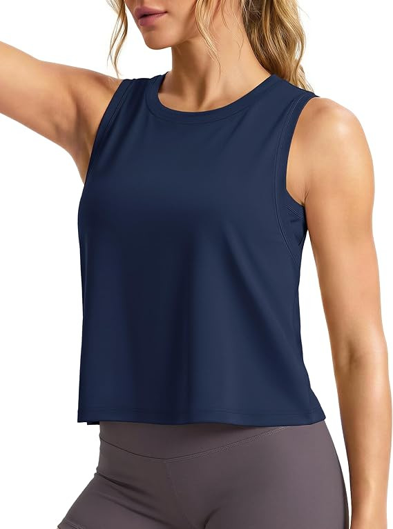 MAGCOMSEN Women's Workout Tank Tops Crop Athletic Sleeveless Summer Quick Dry Moisture Wicking To... | Amazon (US)