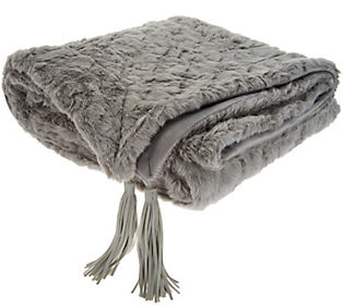 Inspire Me! Home Decor 50x60 Charlton Faux FurThrow w/ Tassel | QVC
