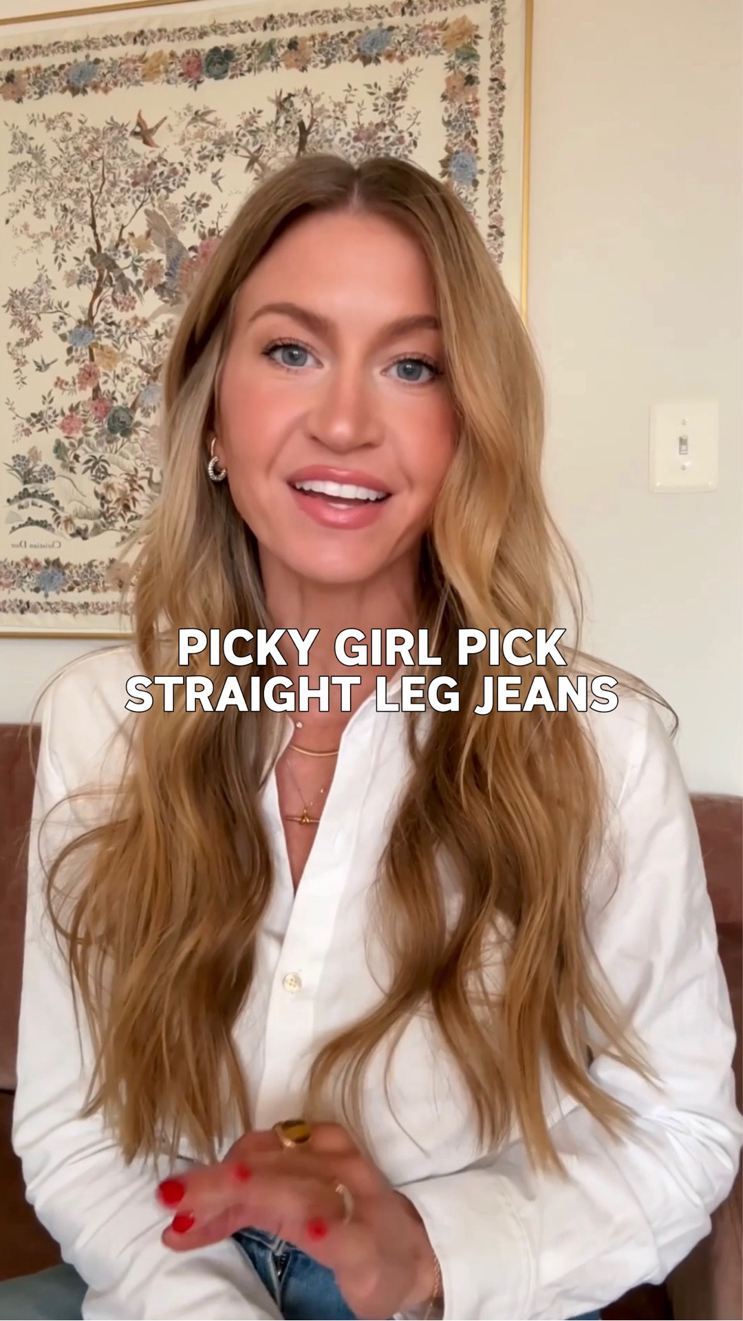 Love this high rise straight leg denim! A classic mid rinse. 
High rise straight leg long denim: run TTS, wearing 25
White cotton button up top: runs slightly small, wearing a 4 (I took my true size)
Suede pointed kitten heel: TTS
(Pave double gold hoops, mixed metal necklace) 

#LTKgrwm #LTKSeasonal #LTKmomlife