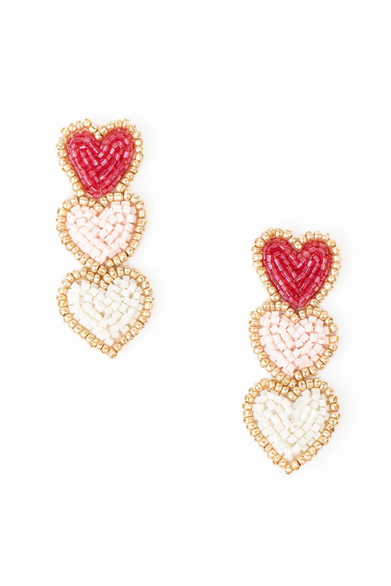 Tracey Triple Heart Earrings | Avara