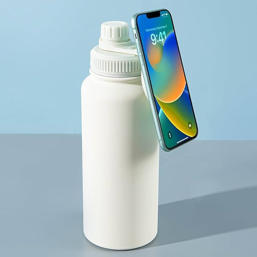 Amazon.com: Insulated Water Bottle with Magnetic Phone Handle! Introducing the Hydration Buddy ... | Amazon (US)