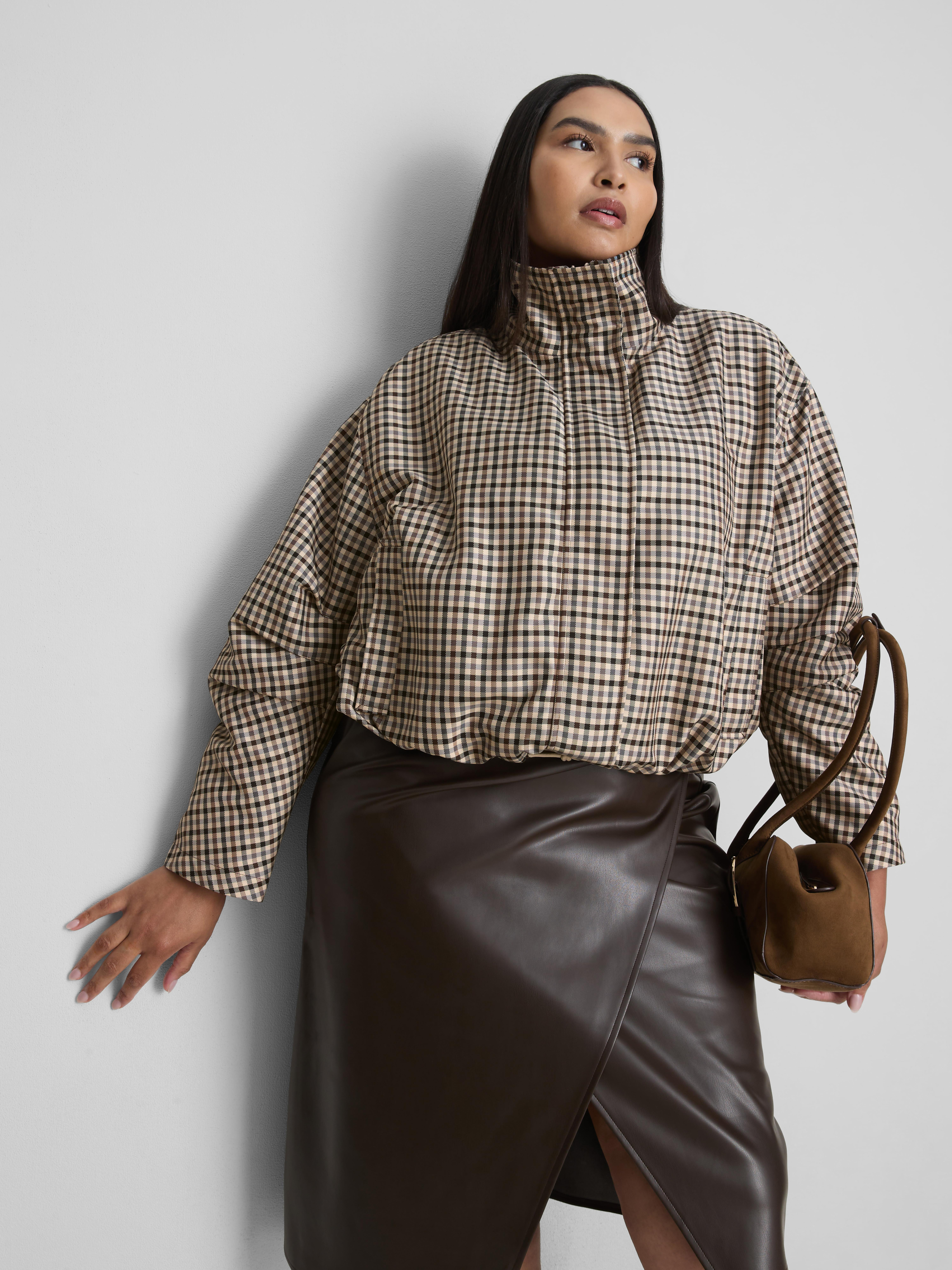 By Coleen Cropped Check Tech Jacket | Primark UK