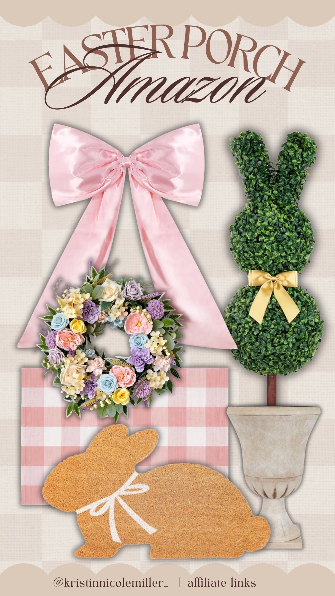 Easter porch decor from Amazon! 

Unique trending cute layers pastel pink bow boxwood bunny spring seasonal 

#LTKSeasonal #LTKHome #LTKdayinmylife