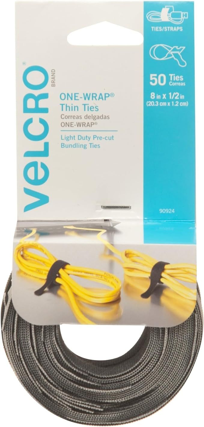 VELCRO Brand ONE WRAP Thin Ties | Strong & Reusable | Perfect for Fastening Wires & Organizing Co... | Amazon (US)