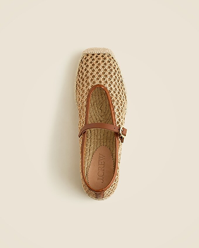 Made-in-Spain woven Mary Jane espadrille flats in faux raffia | J. Crew US