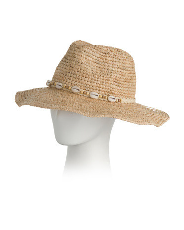 Raffia Western Shell Bead Band Hat | TJ Maxx
