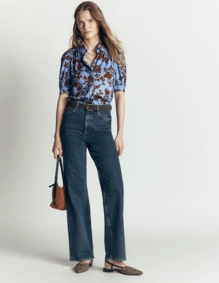 Boden Women's Penelope Viscose Top in Blue | Size 20/22 | Boden (US)