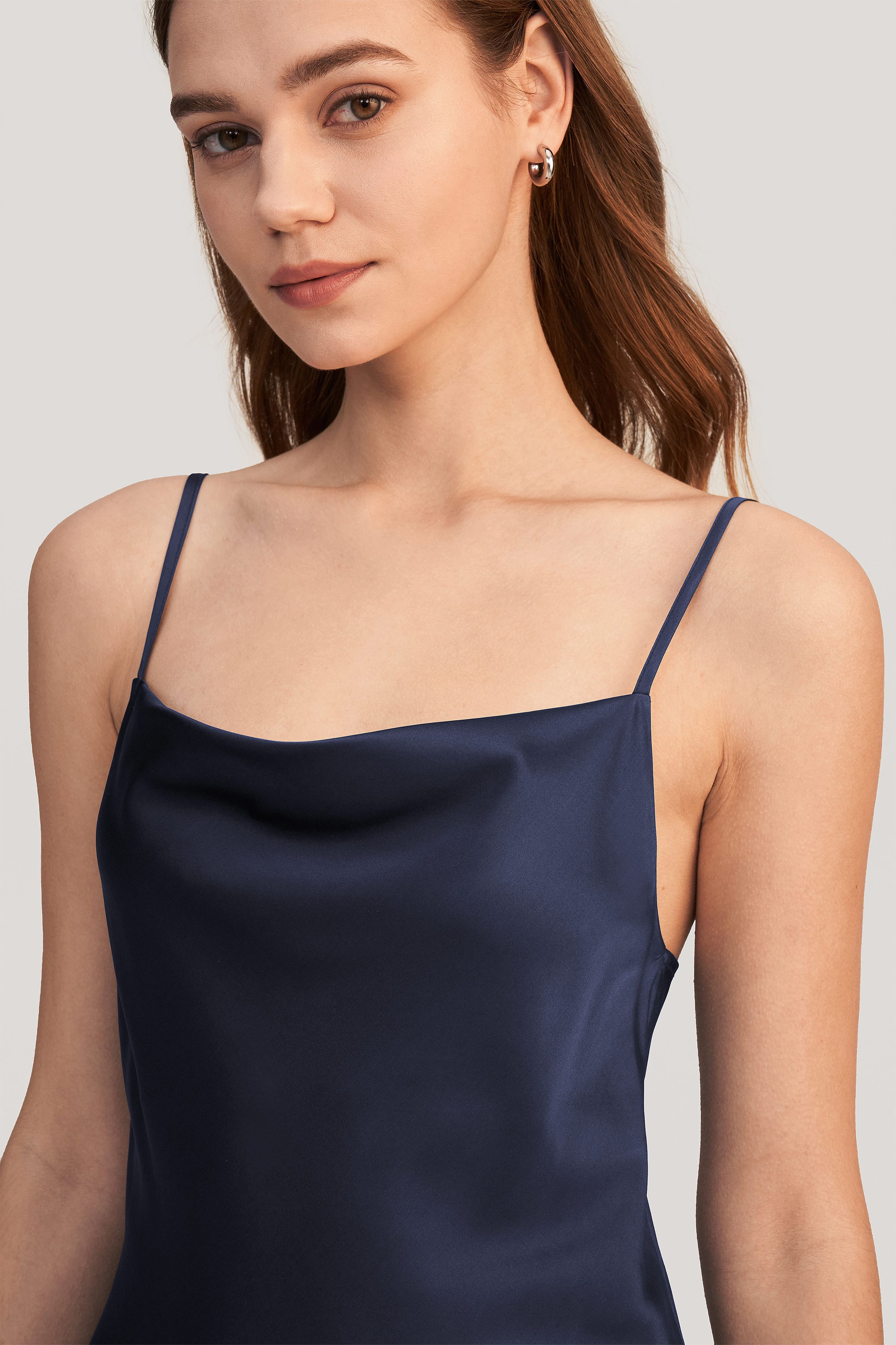 Elegant Alluring Cowl Neck Silk Dress | LilySilk