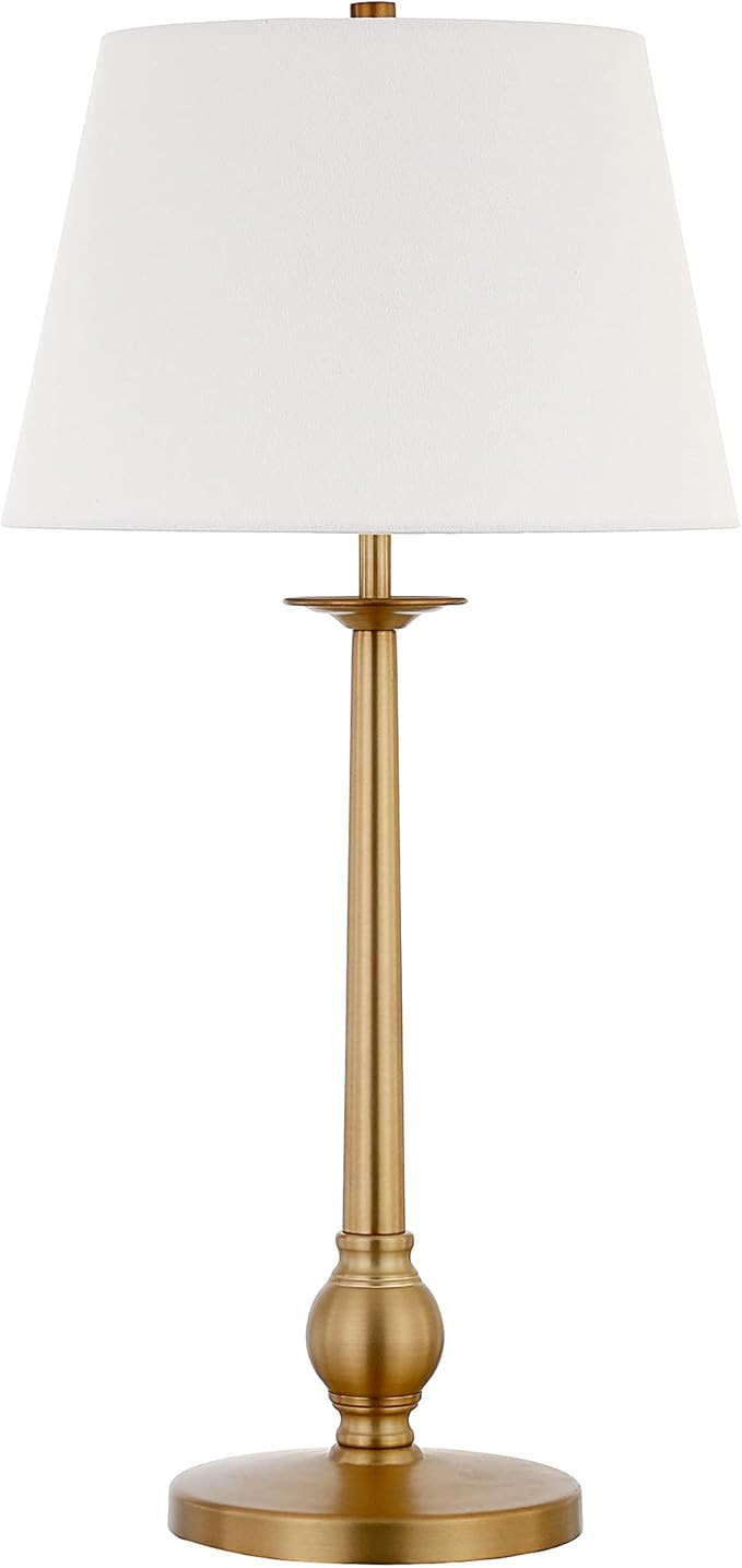 Henn&Hart 28'' Modern 1-Light Table Lamp with White Fabric Drum Shade for Living Room, Bedroom, o... | Amazon (US)