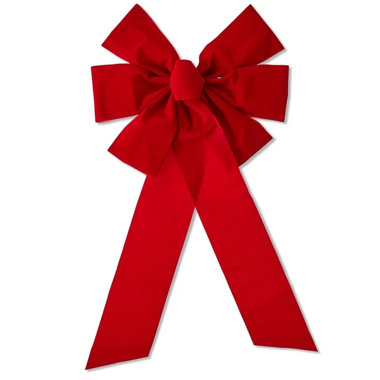 Red Velvet Decorative Christmas Bow, 23", by Holiday Time | Walmart (US)