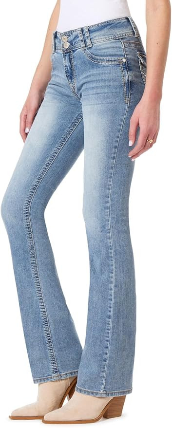 WallFlower Luscious Curvy Bootcut Jeans for Women, Mid-Rise Insta Stretch Denim, Size-Inclusive J... | Amazon (US)