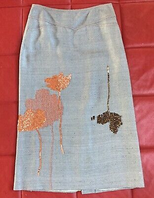 Dries Van Noten Skirt Size 6 / 38 VINTAGE Hand Embroidery & Sequins Spring Midi  | eBay | eBay US