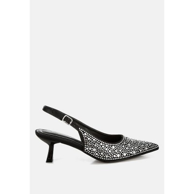 London Rag Womens Vernaos Pointed Toe Rhinestone Slingbacks 5 | Target