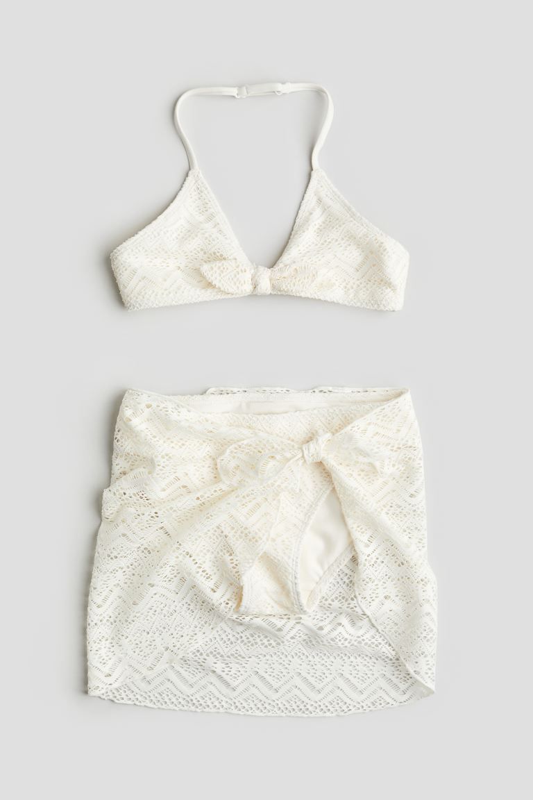 3-piece Bikini and Skirt Set - White - Kids | H&M US | H&M (US + CA)