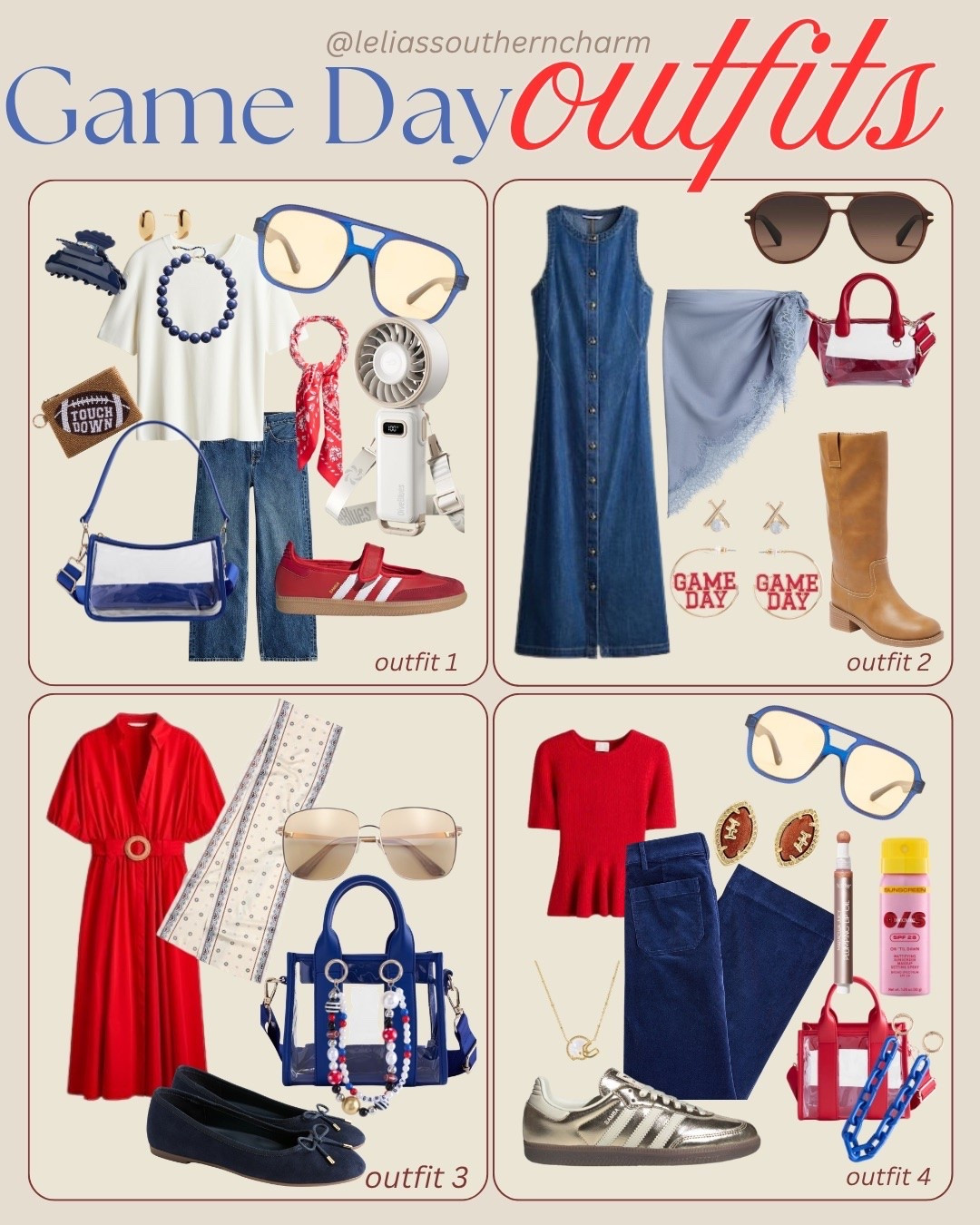Game day outfits for schools representing red and blue! College game days / sports weekend

#LTKmomlife #LTKMidsize #LTKSaleAlert