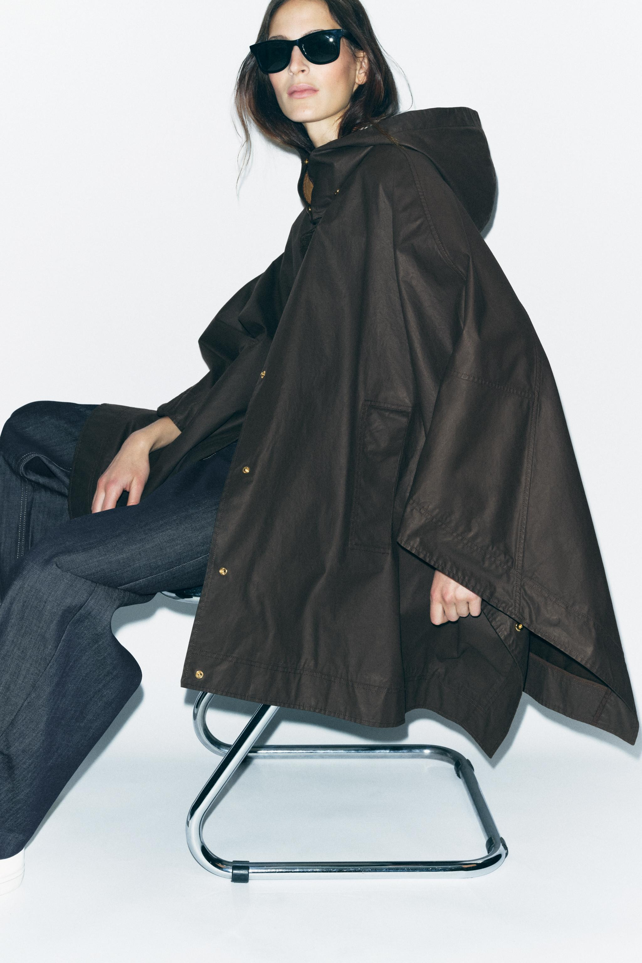 WAXED CAPE WITH CORDUROY COLLAR ZW COLLECTION | Zara UK