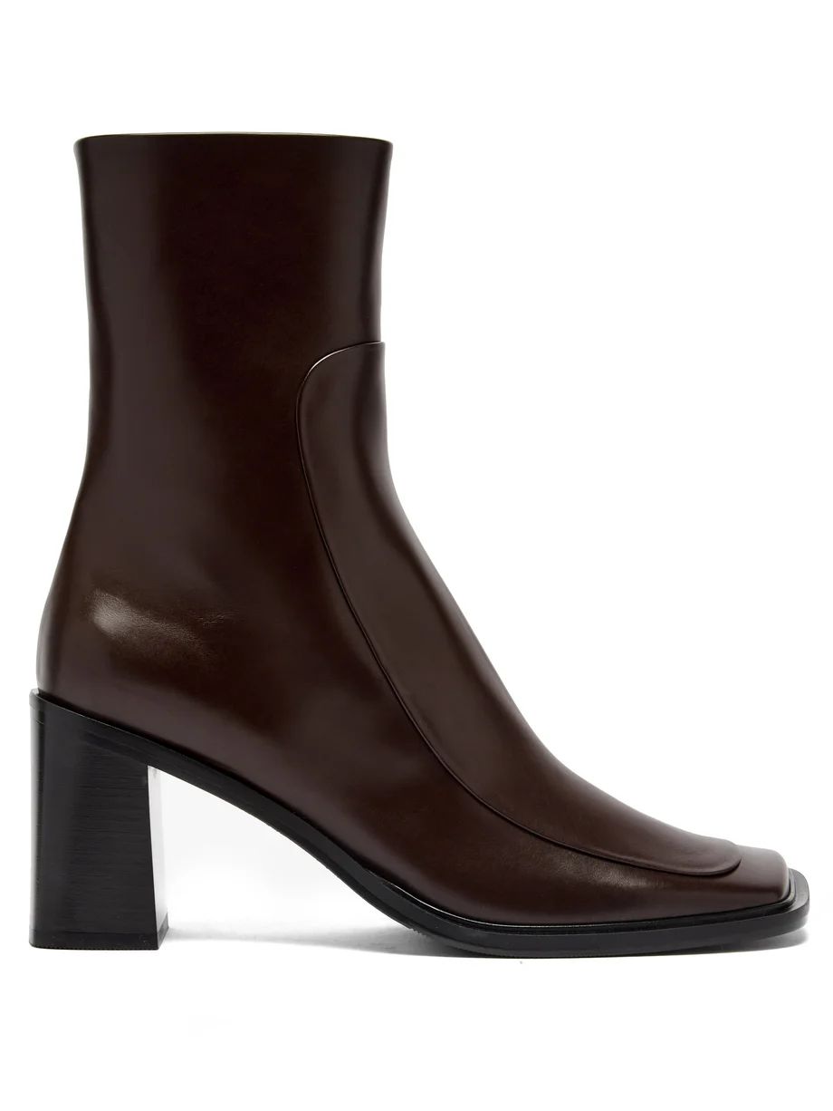 Patch square-toe leather boots | The Row | Matches (US)