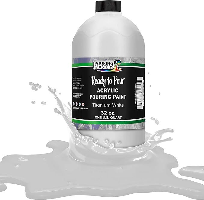 Pouring Masters Titanium White Acrylic Ready to Pour Pouring Paint – Premium 32-Ounce Pre-Mixed... | Amazon (US)