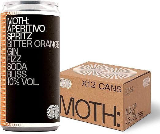 MOTH: Aperitivo Spritz Cocktails Ready Mixed Cans, 12 x 200ml, 10% ABV - Bitter Orange, Gin, Fizz... | Amazon (UK)
