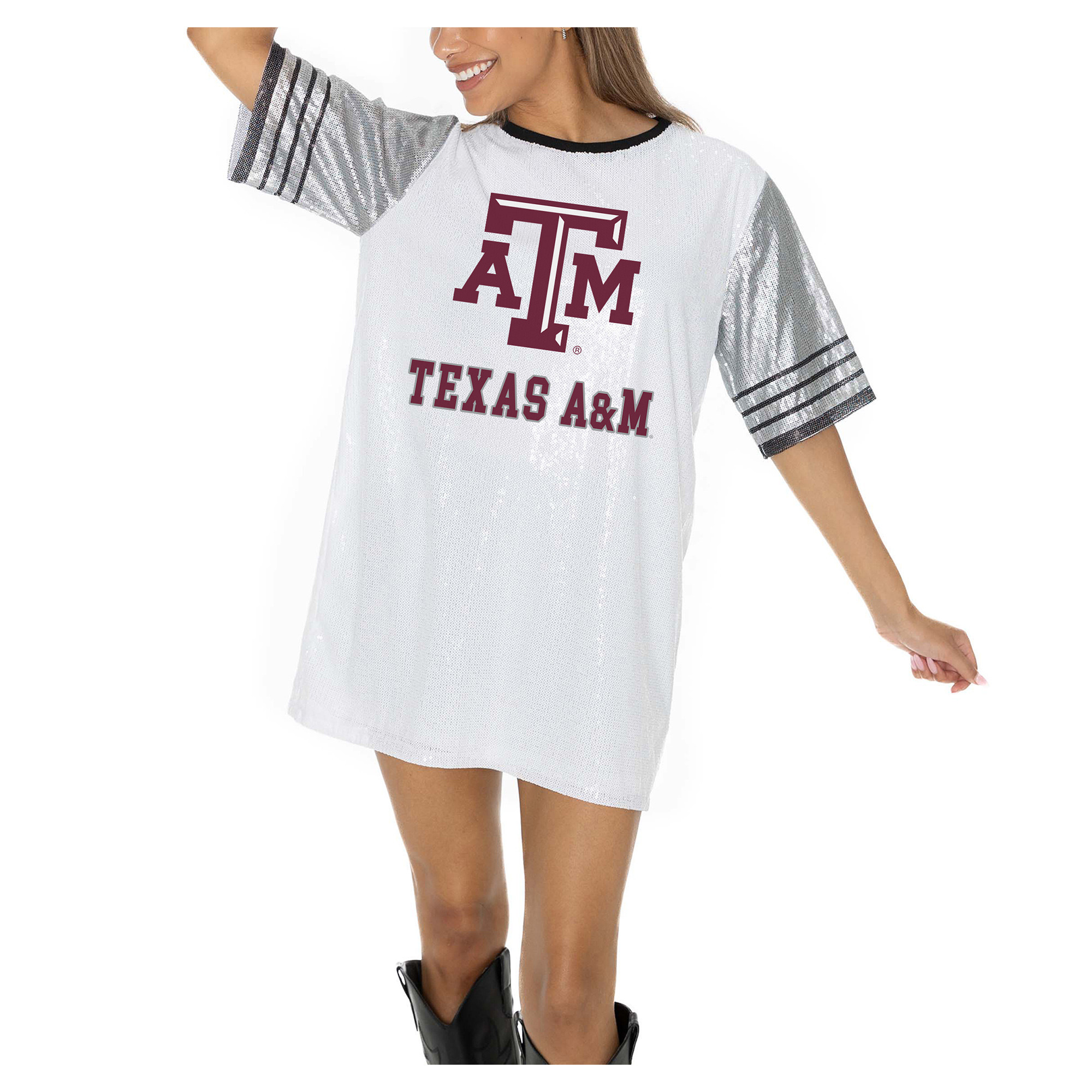 Women's Gameday Couture White Texas A&M Aggies Full Sequin Jersey Dress | Fanatics