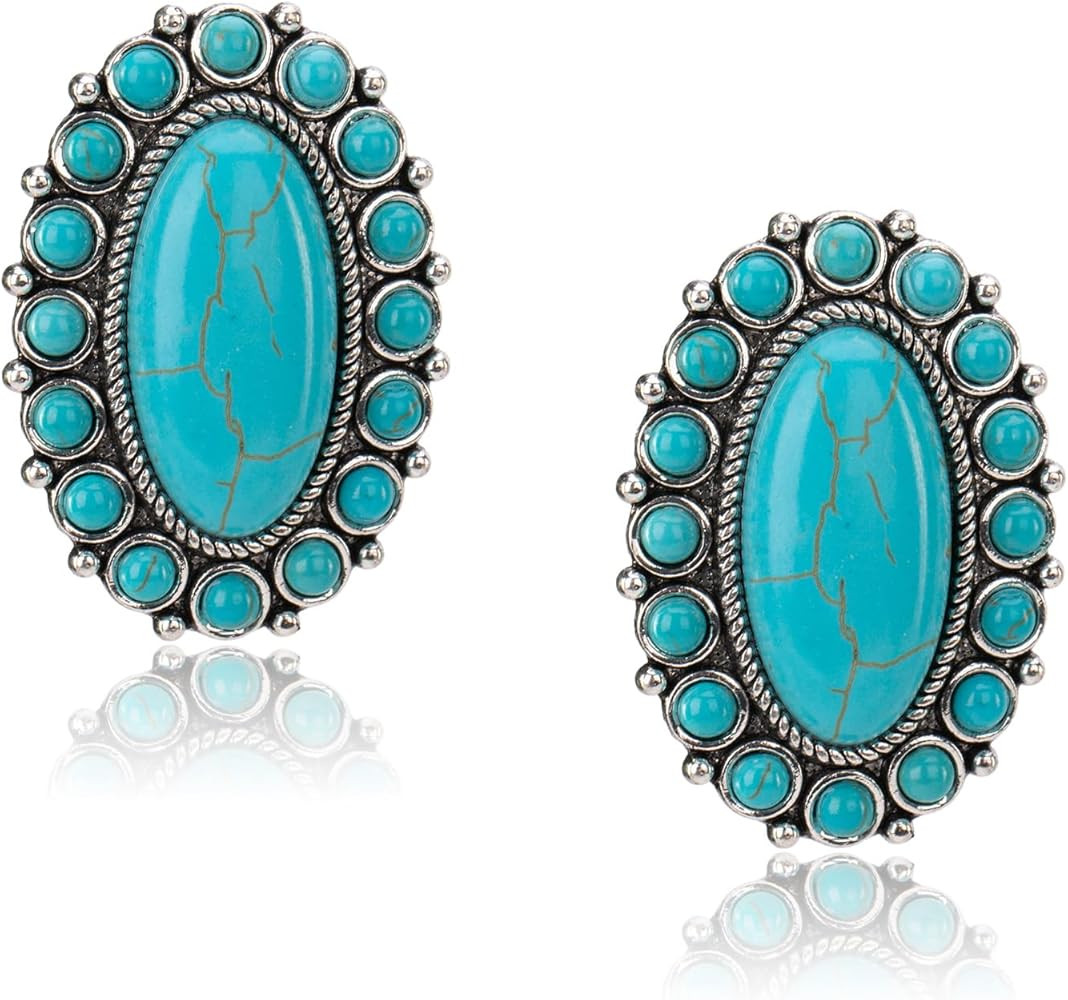 Rustic Couture's Western Turquoise Earrings for Women Statement Western Country Jewelry | Amazon (US)