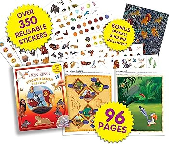 Disney Lion King Sticker Book Treasury - Activity Books for kids, 350 reusable stickers, 96 pages... | Amazon (US)