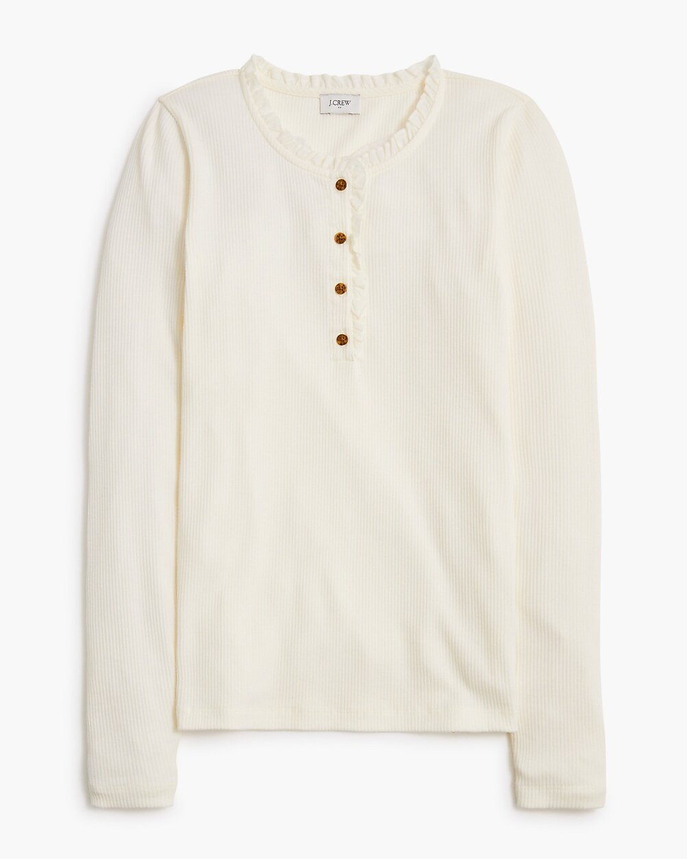 Ribbed ruffleneck henley | J.Crew Factory