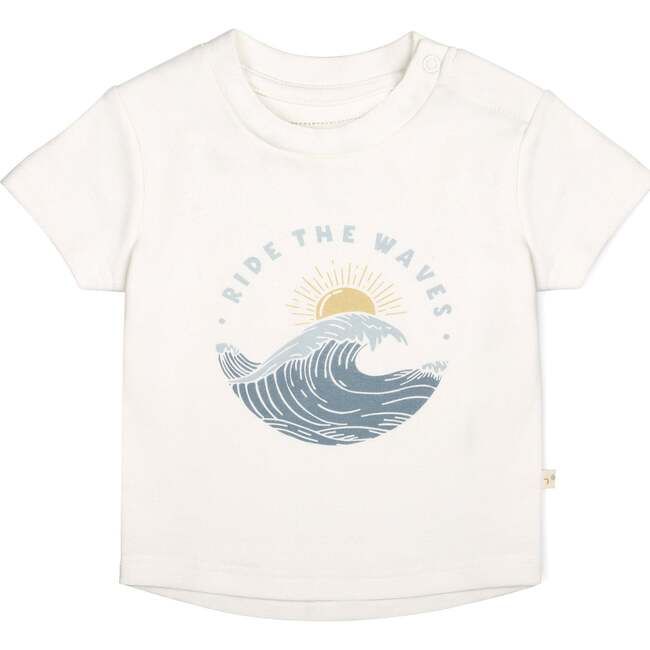 Organic Crew Neck Tee, Ride The Waves | Maisonette
