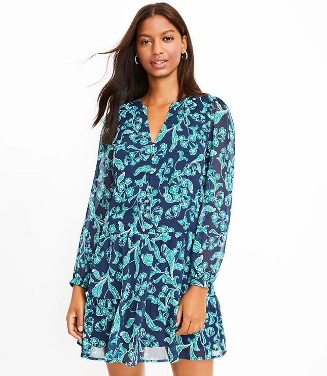 Floral Flounce Shirtdress | LOFT