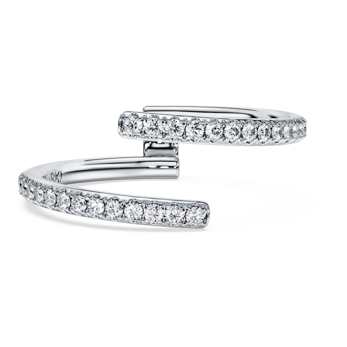 Eternity open band ring, Lab-grown diamonds 0.2 ct tw, Round shape, 14K white gold | SWAROVSKI