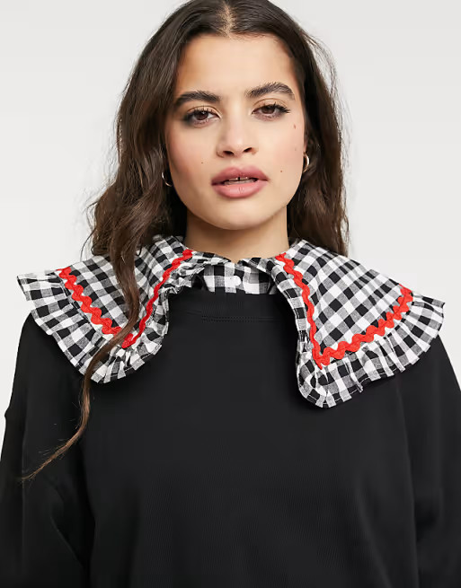 ASOS DESIGN collar in gingham with rickrack detail | ASOS (Global)
