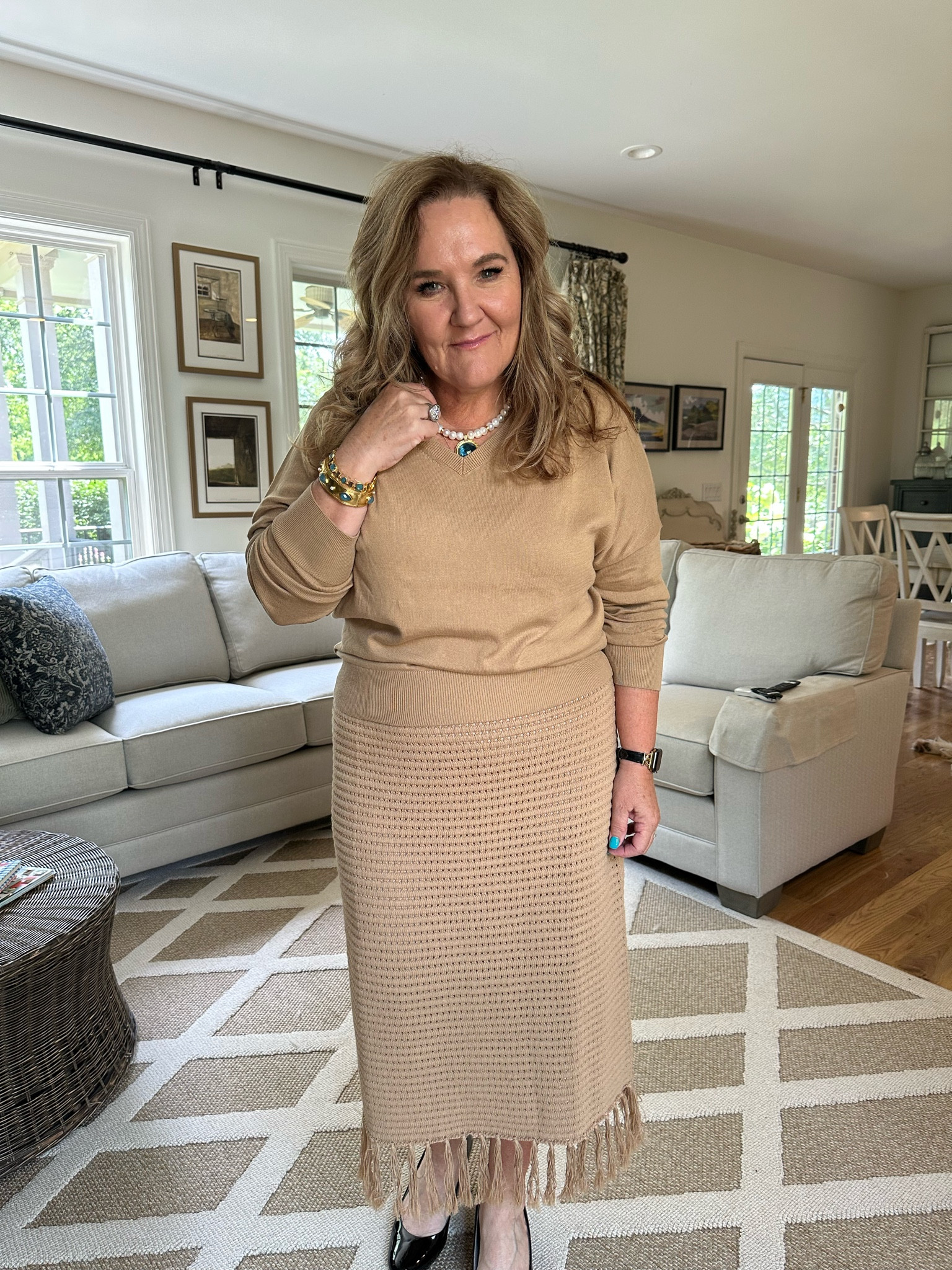 Fringed Midi Sweater Skirt curated on LTK