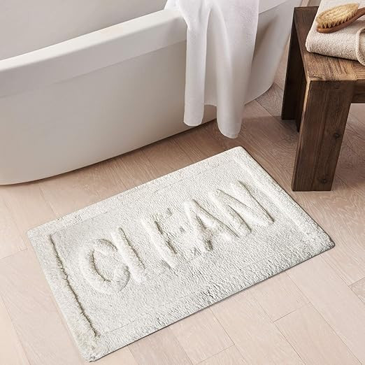 Elrene Home Fashions Clean Tufted Word Novelty Soft Plush Absorbent Mat/Rug for Bath Tub, Shower,... | Amazon (US)