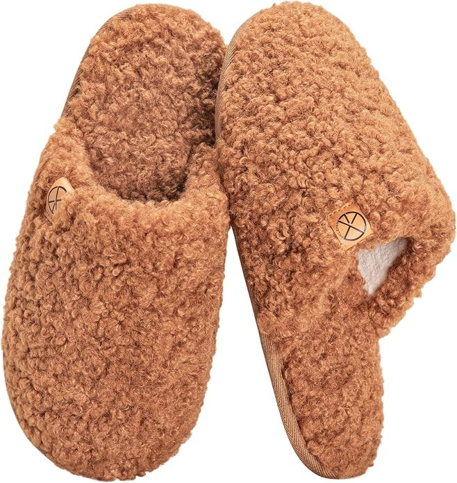 House Slippers for Women Comfy Faux Fur Memory Foam Bedroom Shoes Slip On Slides for Indoor Outdo... | Amazon (US)