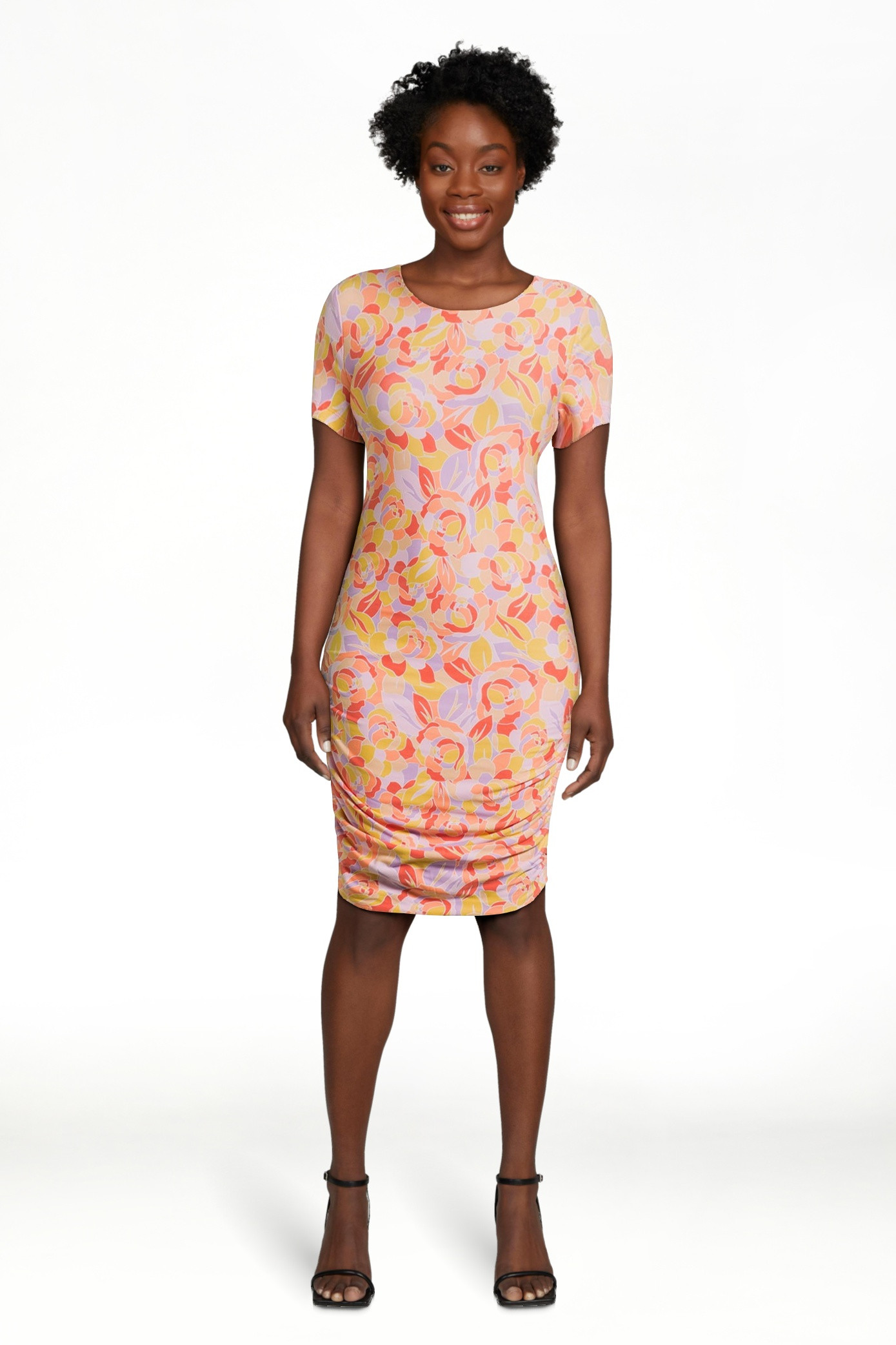 No Boundaries Juniors’ Side Rouched Dress, Sizes S-XXL - Walmart.com | Walmart (US)