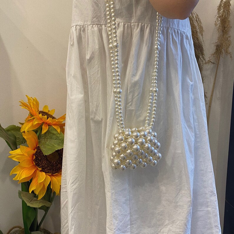 Vintage Pearl Beaded Rectangle Pocket Handbag Big Makeup | Etsy | Etsy (US)