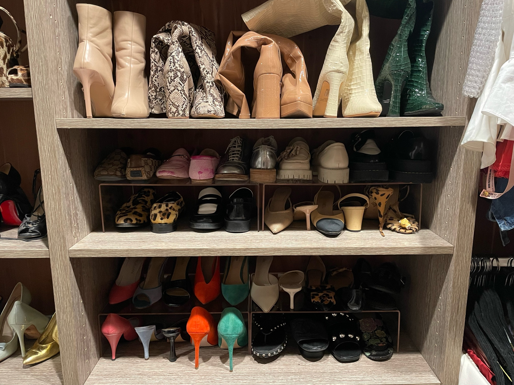 Shoe shelves create double the storage space in your closet! #closetorganization #shoeorganization 

#LTKFamily #LTKStyleTip #LTKShoeCrush