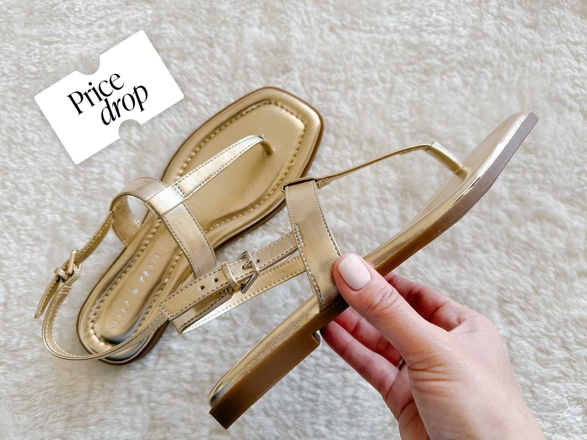 A simple gold sandal adds understated elegance to any summer look and there’s some cushion for support! They’re on major sale too! Comes in 3 neutral colours.

#LTKsummer #LTKshoes #LTKcanada