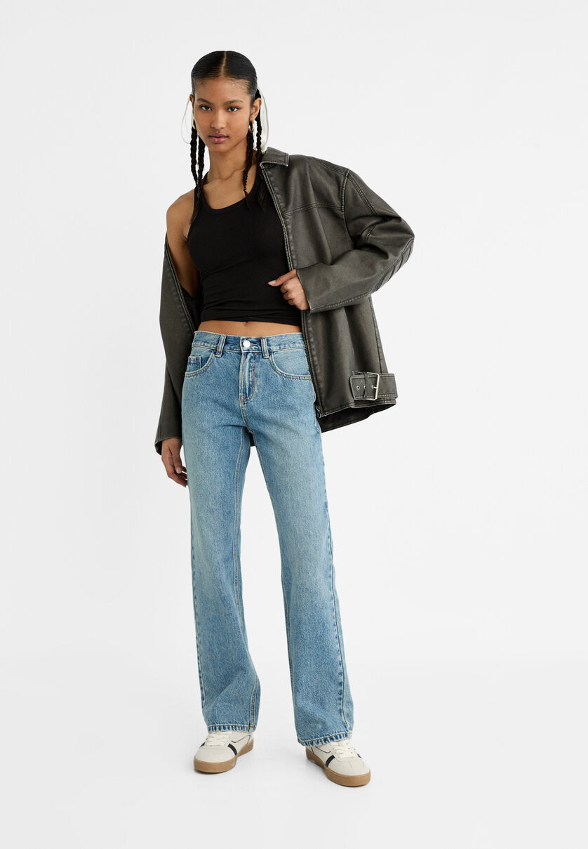 Jean taille mi-haute - Mode femme | Stradivarius France | Stradivarius (FR)