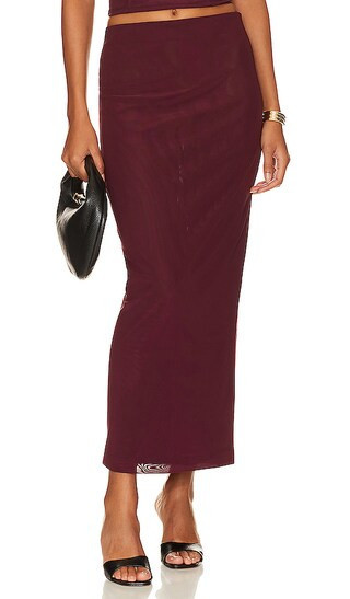 Camila Coelho Osiris Maxi Skirt in Burgundy. - size XS (also in L, S, XXS) | Revolve Clothing (Global)