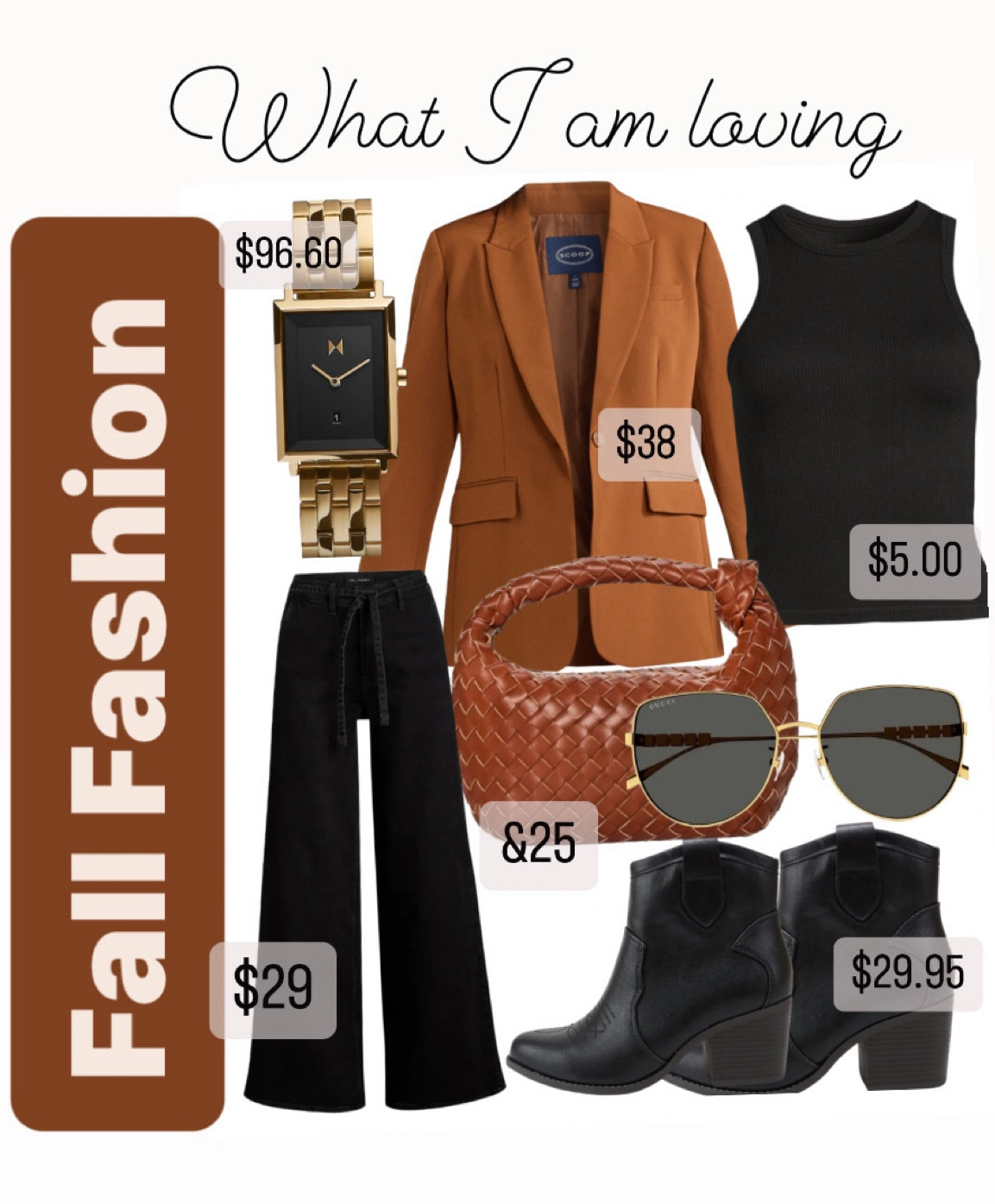 Here's a fall fashion find description for your LTK followers:
"Cozy up to fall in style with my latest fashion finds!
I scored this chic Walmart blazer for just $38 - the perfect addition to any fall wardrobe. Pair it with these sleek black pants from Walmart for $29 and a versatile tank top for only $5!
Add a pop of sophistication with this Target bag for $25 and elevate your look with these boots amazon $29.
Get ready to slay the fall fashion game #fallfashion #ltk #walmart #target #fashionfinds #affordable style