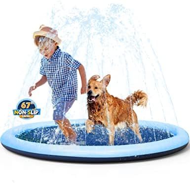 Amazon.com: VISTOP Non-Slip Splash Pad for Kids and Dog, Thicken Sprinkler Pool Summer Outdoor Wa... | Amazon (US)