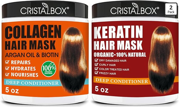 2 Pack Collagen Hair Mask & Keratin Hair Mask,Keratin Hair Treatment,Repair Treatment Deep Condit... | Amazon (US)