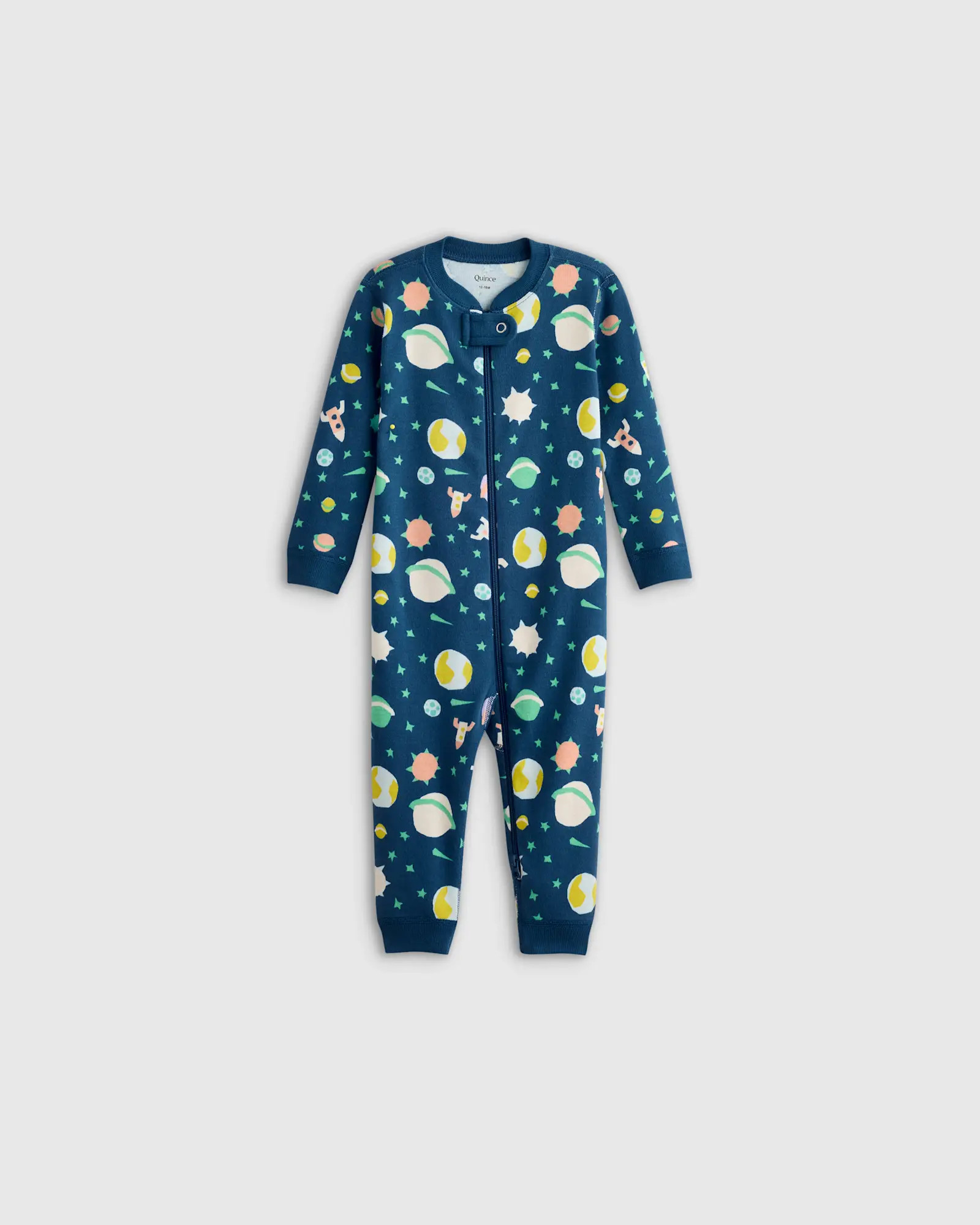 100% Organic Cotton One Piece Pajama - Baby in Planets | Quince