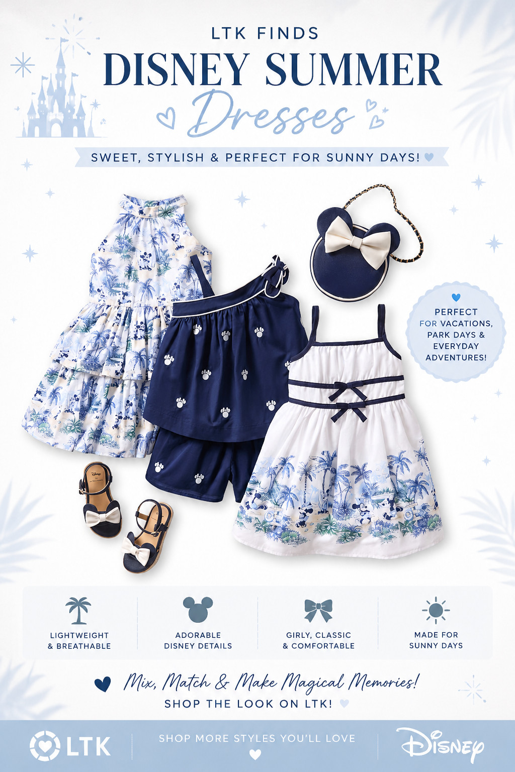 Disney summer dresses for girls 🏰☀️💙

These adorable Disney-inspired outfits are PERFECT for park days, summer vacations, cruises, resort dinners, and magical family photos ✨

I’m obsessed with the classic blue + white color palette and all the sweet little details — from the tropical prints to the Minnie-inspired accessories 🥹

✔️ Lightweight & breathable
✔️ Comfortable for all-day wear
✔️ Perfect for Disney trips & summer adventures

These are the cutest vacation looks for little girls this season 💫 Shop all the outfits now on my LTK!

#LTKKids #DisneyStyle #DisneyOutfits #DisneyVacation #GirlsFashion #DisneyAesthetic #FamilyVacation #SummerStyle #VacationOutfits #MinnieStyle #DisneyTrip #KidsFashion #DisneyFamily #LTKFinds #MagicalMoments
 

 