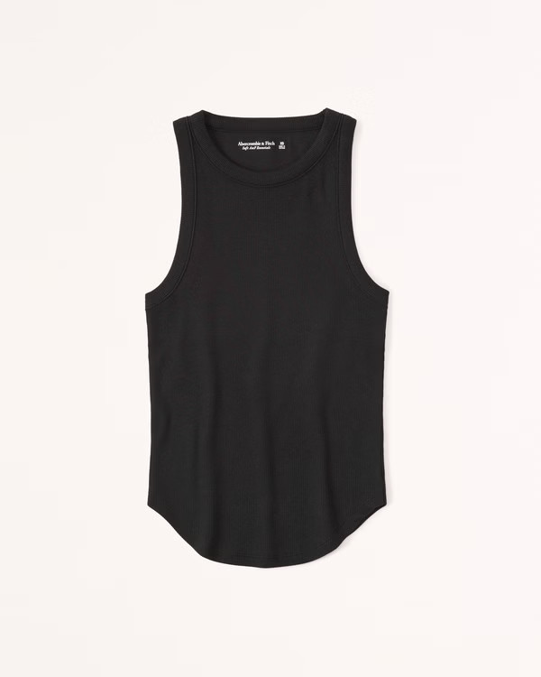 Women's Essential Rib Tuckable Crew Tank | Women's Tops | Abercrombie.com | Abercrombie & Fitch (US)
