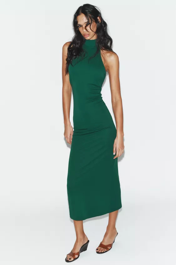 MIDI HALTER DRESS | Zara US